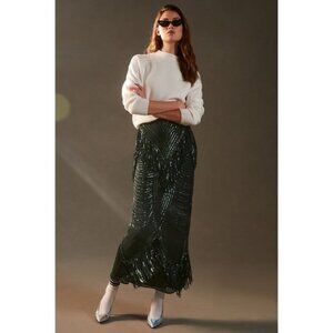 Eva Franco Anthropologie Slim Sequin Maxi Skirt